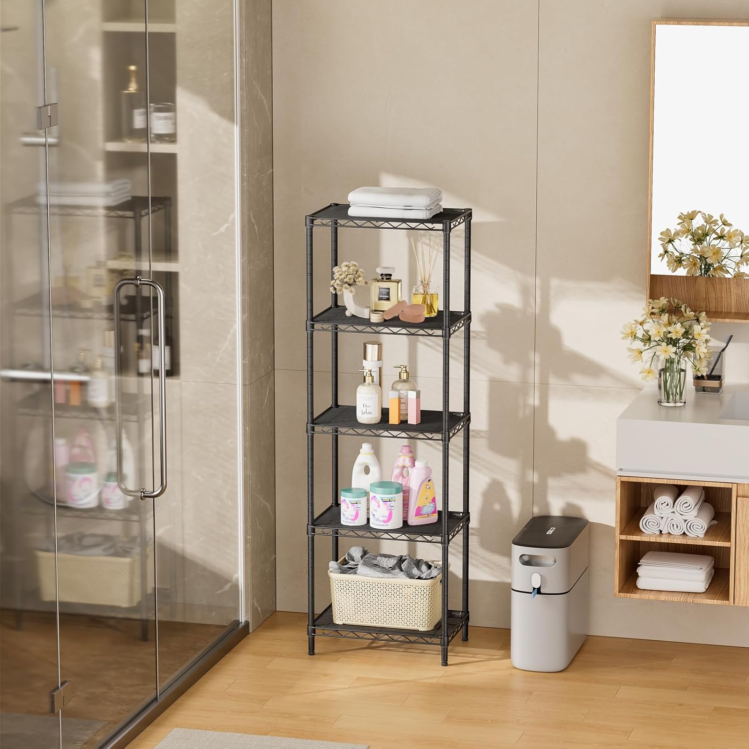 With help from a Professional Home Organizer in Dallas TX you will always be able to find the shampoo in your organized bathroom.