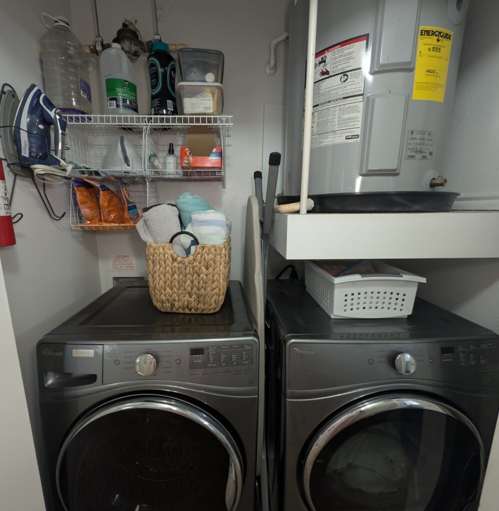 A Dallas area laundry closet made functional by Messy2Managed.
