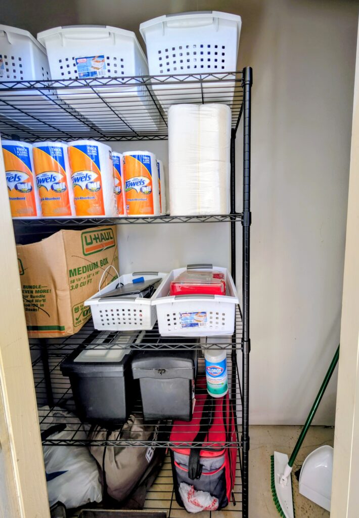 Dallas area storage closet professionaly organized by Messy to Managed.